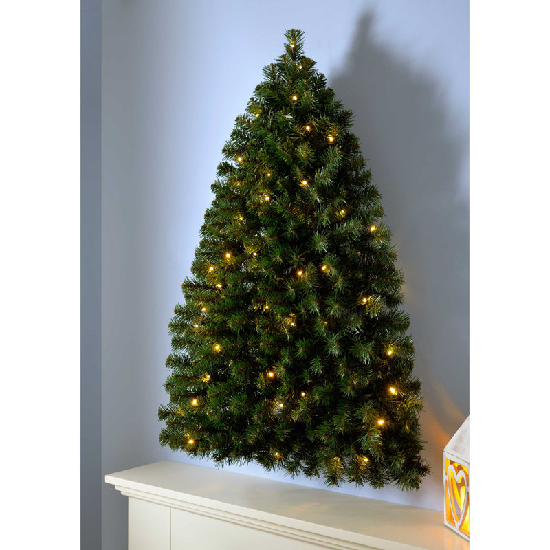 The Seasonal Aisle PreLit Wall Mounted 3ft Green Pine Artificial